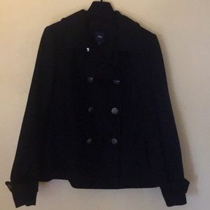 Black Wool Gap Peacoat XL